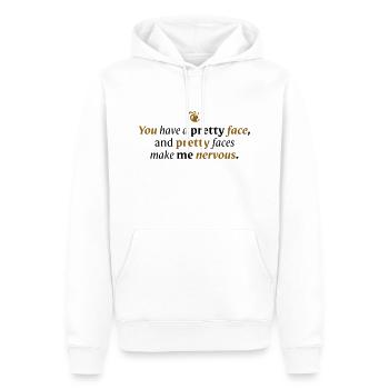 Tu as un joli visage - Sweat à capuche Premium bio Homme - blanc - Devant - Nico (187cm)
