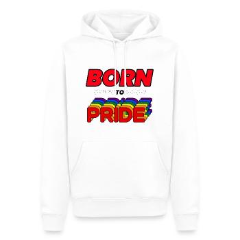 Born to pride. Gay pride - Sweat à capuche Premium bio Homme - blanc - Devant - Nico (187cm)