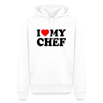 I love my chef - Männer Premium Bio Hoodie - Weiß - Vorne - Nico (187cm)