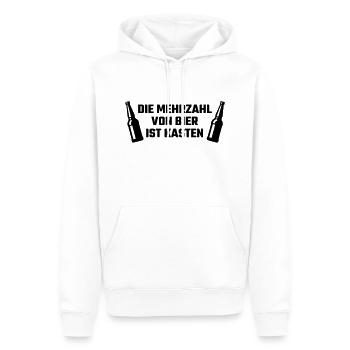 Die Mehrzahl von Bier ist Kasten - Männer Premium Bio Hoodie - Weiß - Vorne - Nico (187cm)