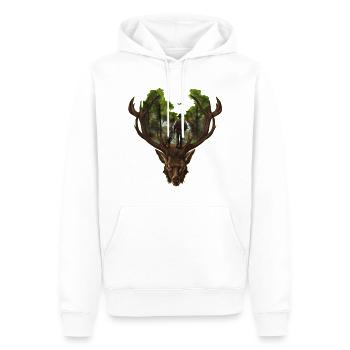 Chasseur et chien de chasse : amitié indissociable - Sweat à capuche Premium bio Homme - blanc - Devant - Nico (187cm)