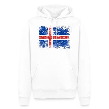 Island Flagge Used Look - Sweat à capuche Premium bio Homme - blanc - Devant - Nico (187cm)