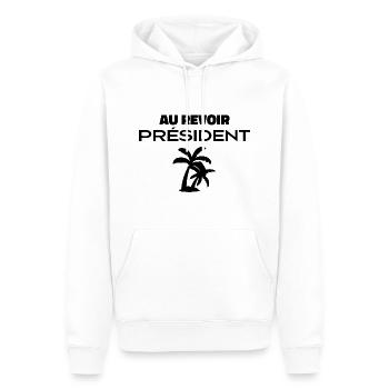 Au Revoir Président - Sweat à capuche Premium bio Homme - blanc - Devant - Nico (187cm)