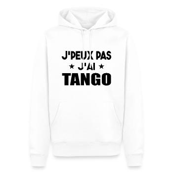 J'peux pas j'ai tango t-shirt cadeau danse - Sweat à capuche Premium bio Homme - blanc - Devant - Nico (187cm)