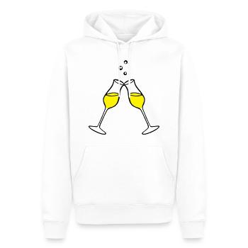 , célébration 2 col - Sweat à capuche Premium bio Homme - blanc - Devant - Nico (187cm)