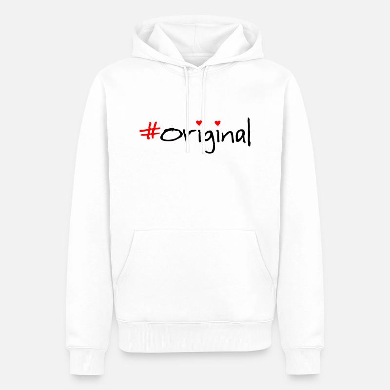 Langue source - Sweat à capuche Premium bio Homme - blanc