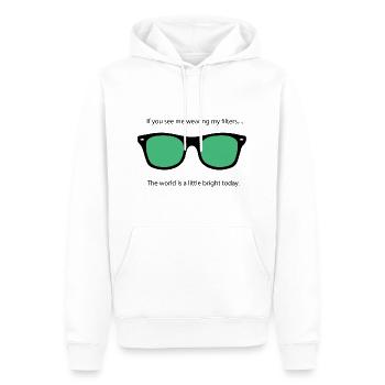 green filter - Men’s Premium Organic Hoodie - white - Front - Nico (187cm)