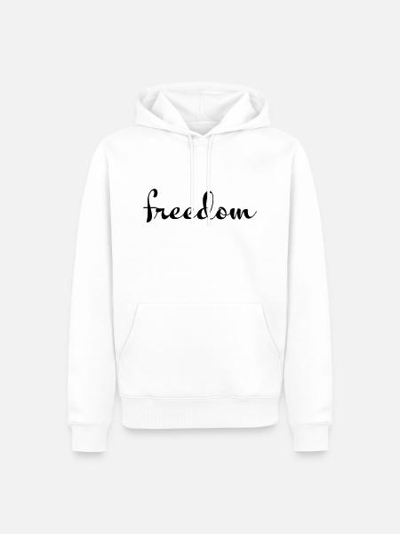 freedom - Men’s Premium Organic Hoodie - white