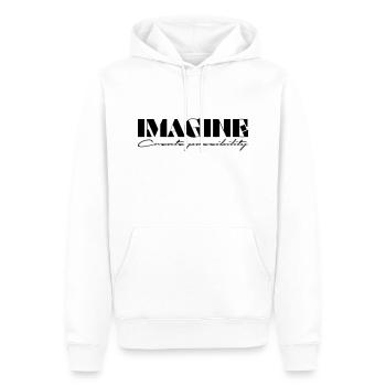 Imagine Create possibility - Men’s Premium Organic Hoodie - white - Front - Nico (187cm)