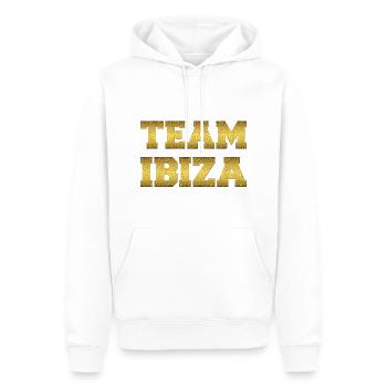 TEAM IBIZA - VACANCES - VACANCES D’ÉTÉ - FÊTE - Sweat à capuche Premium bio Homme - blanc - Devant - Nico (187cm)