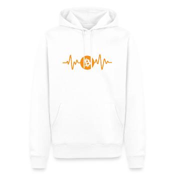Battement de cœur du bitcoin - Sweat à capuche Premium bio Homme - blanc - Devant - Nico (187cm)
