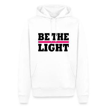 Be the light - Sweat à capuche Premium bio Homme - blanc - Devant - Nico (187cm)