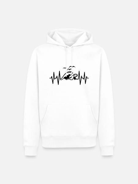 Wellen Küsten Herzschlag Meer - Männer Premium Bio Hoodie - Weiß
