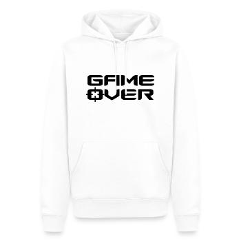 GameOver - SCHWARZ - PrintShirt.at - Männer Premium Bio Hoodie - Weiß - Vorne - Nico (187cm)