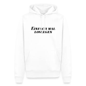 Einfach mal loslegen - Männer Premium Bio Hoodie - Weiß - Vorne - Nico (187cm)