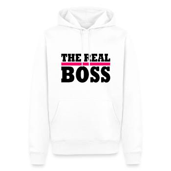 The real boss - Sweat à capuche Premium bio Homme - blanc - Devant - Nico (187cm)