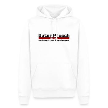 Guter Pfusch ist kein schlechtes Handwerk - Männer Premium Bio Hoodie - Weiß - Vorne - Nico (187cm)