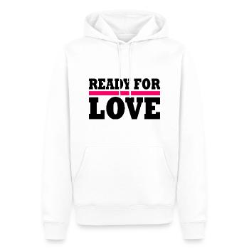 Ready for love - Männer Premium Bio Hoodie - Weiß - Vorne - Nico (187cm)