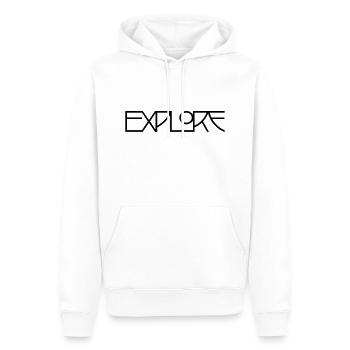 Explore - Men’s Premium Organic Hoodie - white - Front - Nico (187cm)