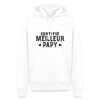 Certifié Meilleur Papy du Monde - Sweat à capuche Premium bio Homme - blanc - Devant - Nico (187cm)