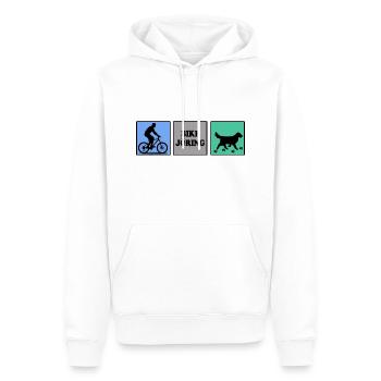 bikejoring cycling with dog dog sport - Men’s Premium Organic Hoodie - white - Front - Nico (187cm)