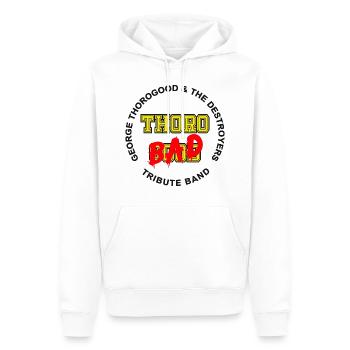 LOGO THOROBAD COMPACT - Men’s Premium Organic Hoodie - white - Front - Nico (187cm)