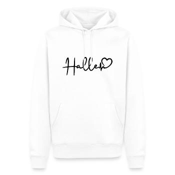Halle Herzschlag Stadt Halle Saale - Männer Premium Bio Hoodie - Weiß - Vorne - Nico (187cm)