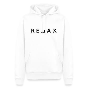 Relax - Männer Premium Bio Hoodie - Weiß - Vorne - Nico (187cm)