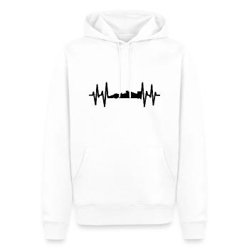 Battement de coeur de voiture de course de formule - Sweat à capuche Premium bio Homme - blanc - Devant - Nico (187cm)