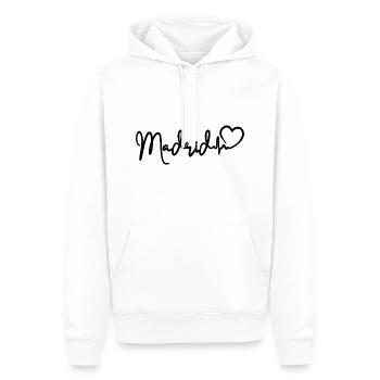 Madrid Heartbeat Espagne Capitale - Sweat à capuche Premium bio Homme - blanc - Devant - Nico (187cm)