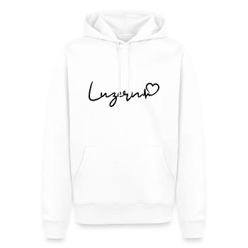 Lucerne Heartbeat Suisse - Sweat à capuche Premium bio Homme - blanc - Devant - Nico (187cm)