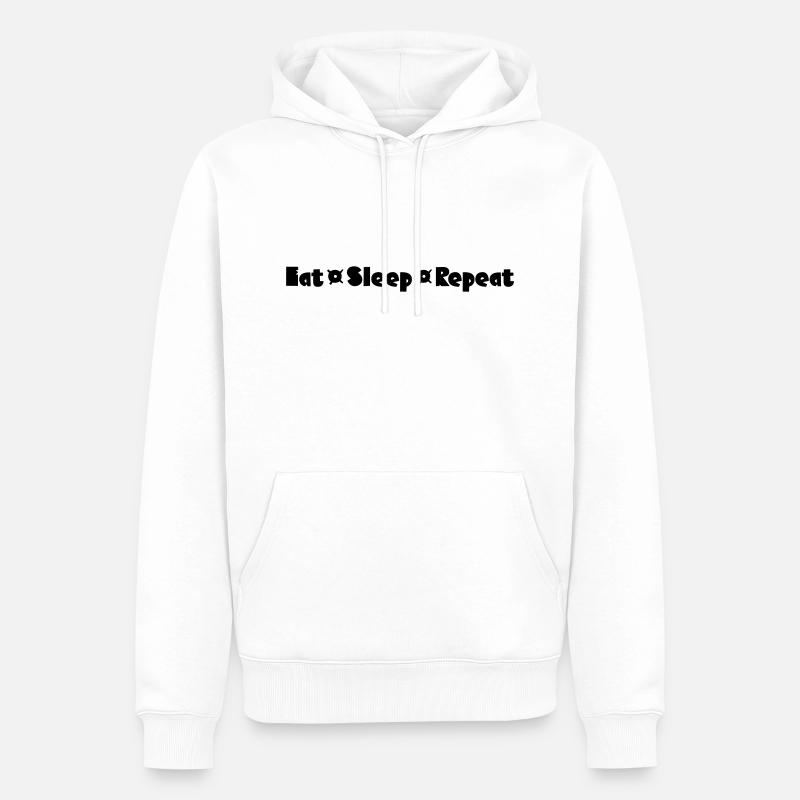Manger dormir Répéter - Sweat à capuche Premium bio Homme - blanc