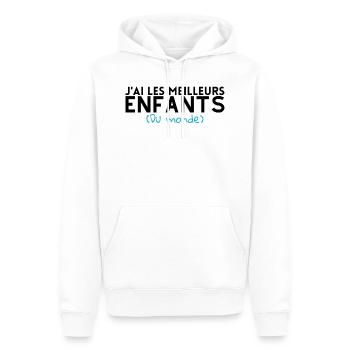J'ai les meilleurs enfants du monde.cadeau famille - Sweat à capuche Premium bio Homme - blanc - Devant - Nico (187cm)