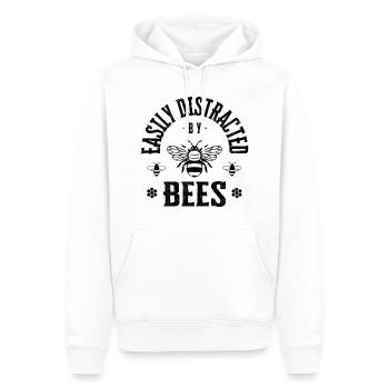 Facilement distrait par les abeilles - Sweat à capuche Premium bio Homme - blanc - Devant - Nico (187cm)