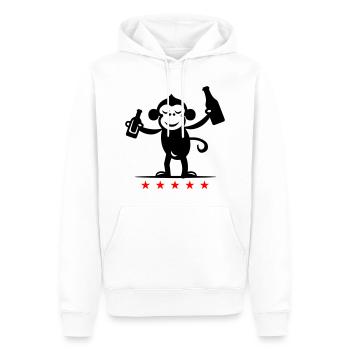 Bière de singe de fête - Sweat à capuche Premium bio Homme - blanc - Devant - Nico (187cm)