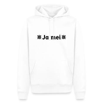 bayerisch bayrisch Bayer Bayern Dialekt Ja mei - Männer Premium Bio Hoodie - Weiß - Vorne - Nico (187cm)
