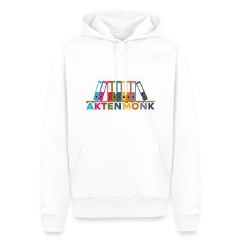 Aktenmonk - Ordnung bei den Akten im Büro - Männer Premium Bio Hoodie - Weiß - Vorne - Nico (187cm)
