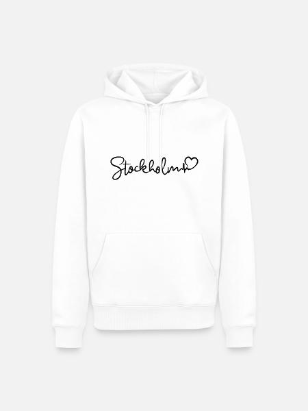 Stockholm Heartbeat - Men’s Premium Organic Hoodie - white