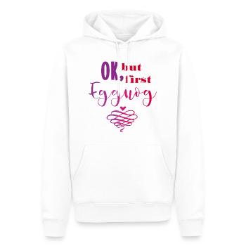 OK but first eggnog christmas xmas Eierlikör - Men’s Premium Organic Hoodie - white - Front - Nico (187cm)