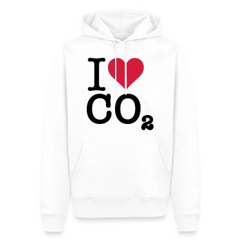 Ich liebe CO2 - Männer Premium Bio Hoodie - Weiß - Vorne - Nico (187cm)