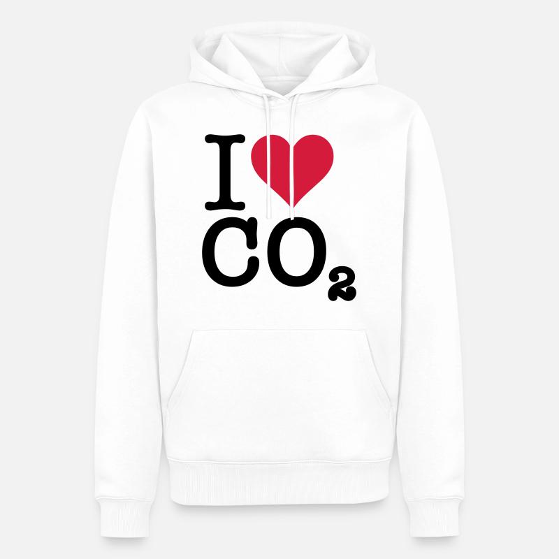 Je aime CO2 - Sweat à capuche Premium bio Homme - blanc