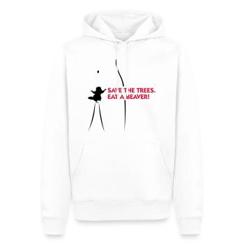 Sauver les arbres. Mangez un castor. - Sweat à capuche Premium bio Homme - blanc - Devant - Nico (187cm)