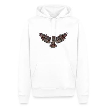 Fliegende Eule. Tolles Geschenk Design - Männer Premium Bio Hoodie - Weiß - Vorne - Nico (187cm)