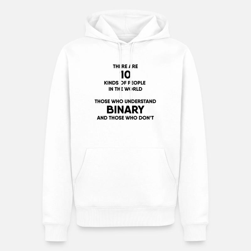 Programmer - Binary system - Men’s Premium Organic Hoodie - white