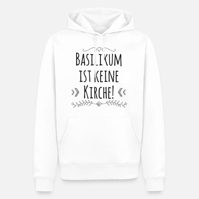 Kochen Spruch Basilikum - Männer Premium Bio Hoodie - Weiß