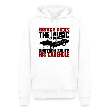 DRIVER, GESCHENK - Männer Premium Bio Hoodie - Weiß - Vorne - Nico (187cm)