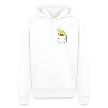 J'aime les fruits d'avocat dans la poche de poitrine - Sweat à capuche Premium bio Homme - blanc - Devant - Nico (187cm)