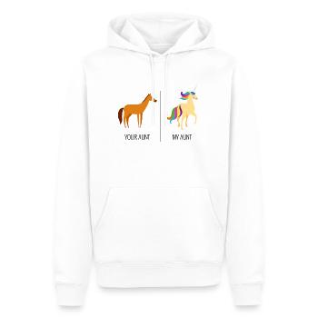 Votre tante | Cadeau de famille de ma tante licorne - Sweat à capuche Premium bio Homme - blanc - Devant - Nico (187cm)
