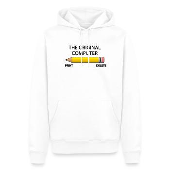La chemise originale de PC de copie d'impression d'ordinateur - Sweat à capuche Premium bio Homme - blanc - Devant - Nico (187cm)