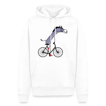 Esel fährt Fahrrad - Männer Premium Bio Hoodie - Weiß - Vorne - Nico (187cm)